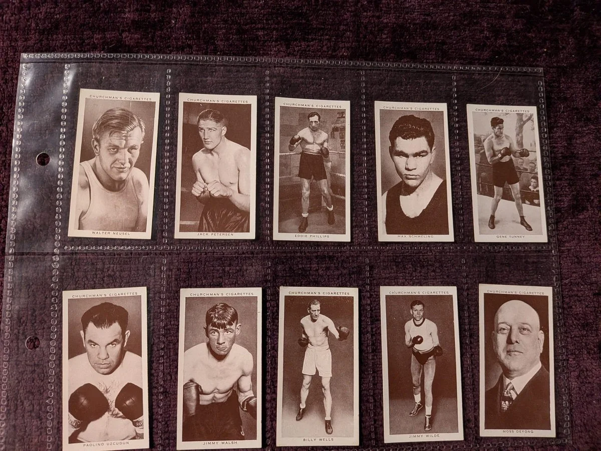 Selection from the 1938 Churchman’s Boxing Personalities series.