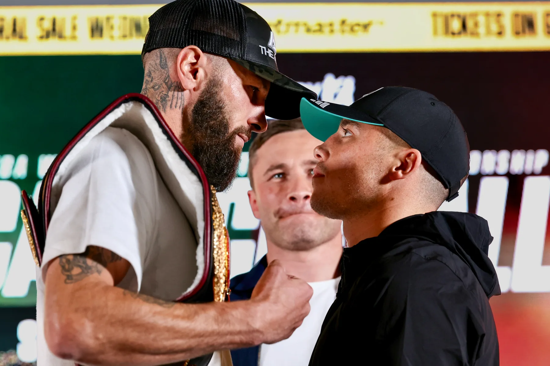 Anthony Cacace and Nick Ball face off at the Queensberry launch press conference in Belfast