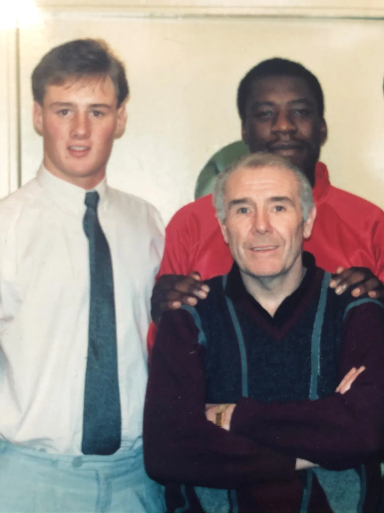 Scott Murray, aged 16, with Terry Lawless and Gary Mason, helping at Ron Gray’s Civic Hall boxing show, February 1984.