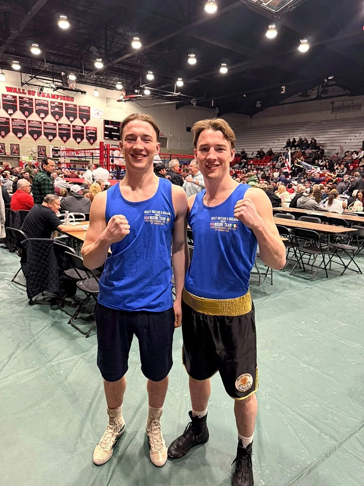 Henry Murray (left) and Charles Murray (right) at Struthers Fieldhouse, Youngstown, Ohio, for the annual Box Cup tournament, which Scott says the twins have won on every visit.
