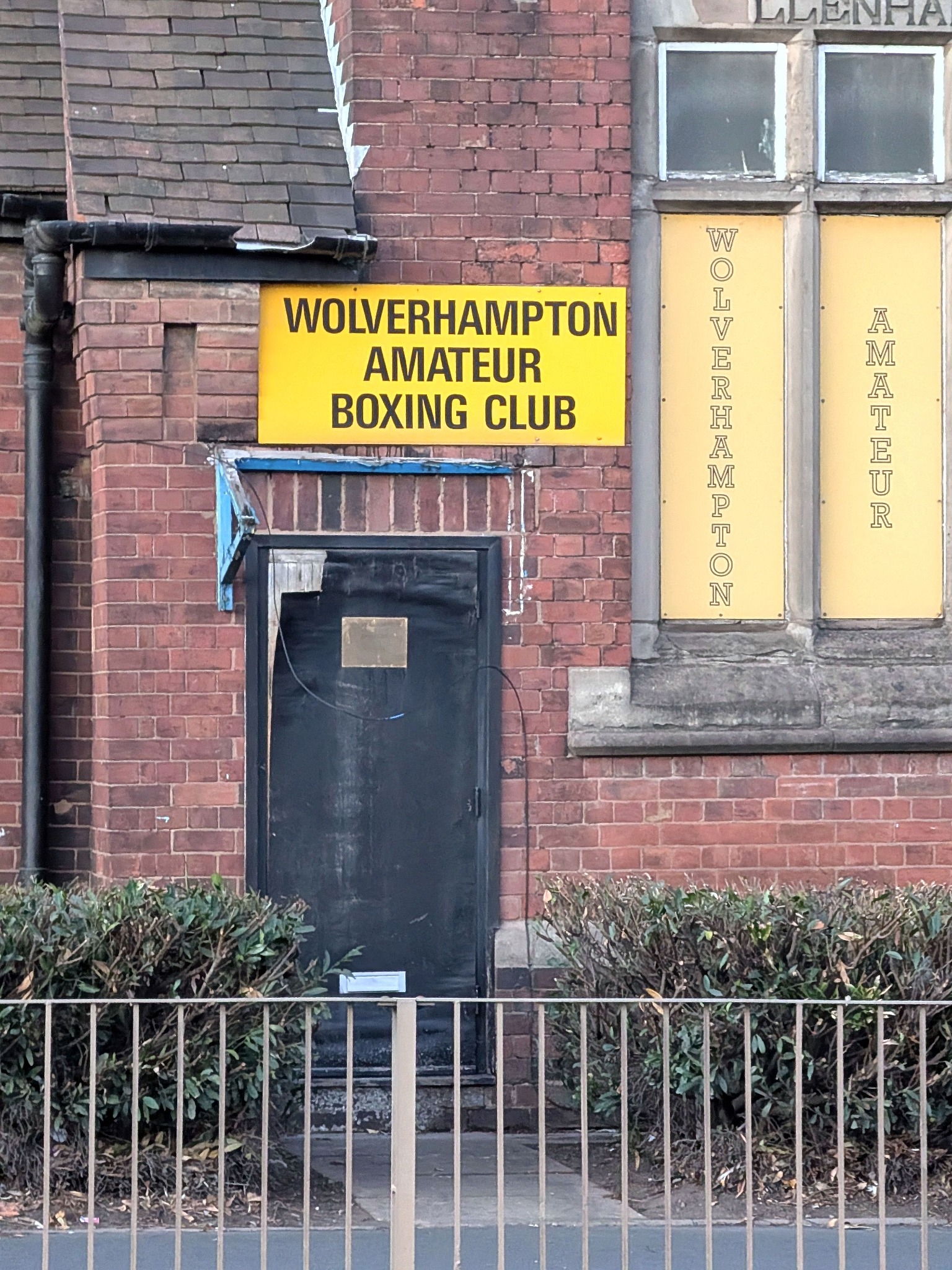 Entrance and sign at Wolverhampton Amateur Boxing Club